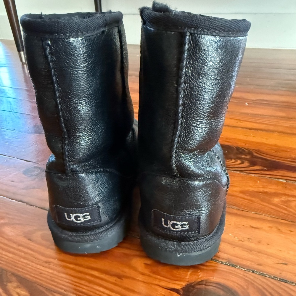 UGG Black Leather Tall Boots